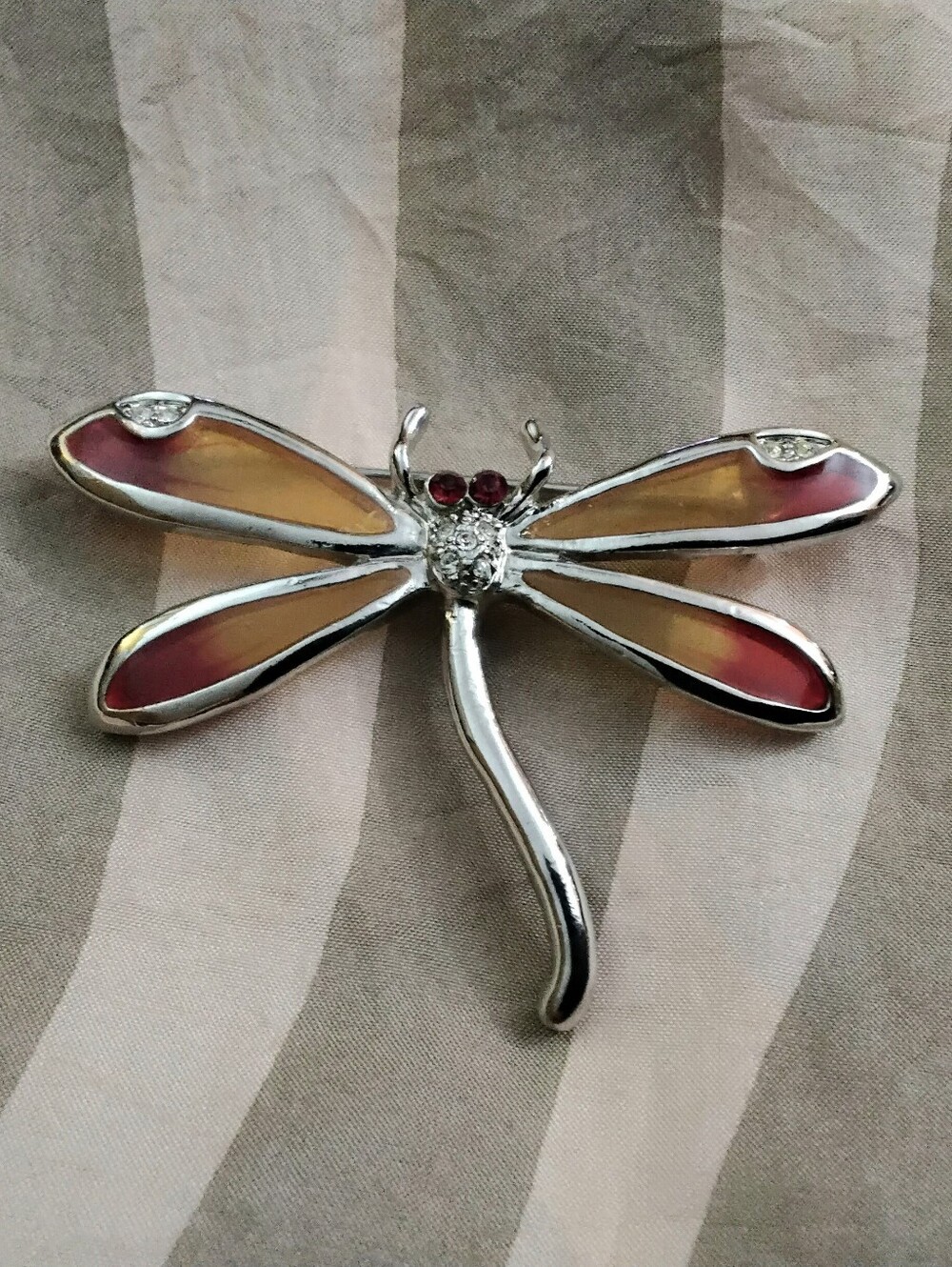 Stained Glass Designed Dragonfly Brooch/Pin